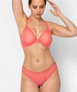 SAS Sheer Mesh Demi Underwire Bra | Punchy Peach