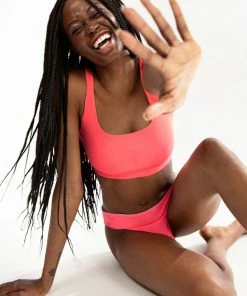 SAS Reversible Banded Bikini Bottom | Lilac Iris/Punchy Peach Swimwear