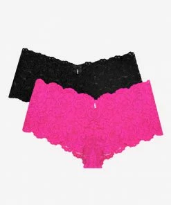 SAS Signature Lace Cheeky Panty 2 Pack | M Pink/ Black Hue Panties