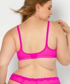 SAS Bras Sheer Mesh Demi Underwire Bra | Electric Pink Mesh