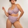 SAS Panties Mesh & Lace High Waisted Thong | Lilac Iris