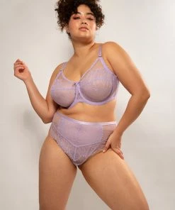 SAS Panties Mesh & Lace High Waisted Thong | Lilac Iris