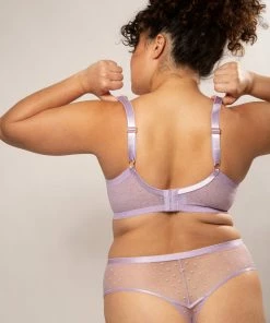 SAS Bras Plus Size Retro Lace & Mesh Unlined Underwire Bra | Lilac Iris 9 SAS Bras Plus Size Retro Lace & Mesh Unlined Underwire Bra | Lilac Iris