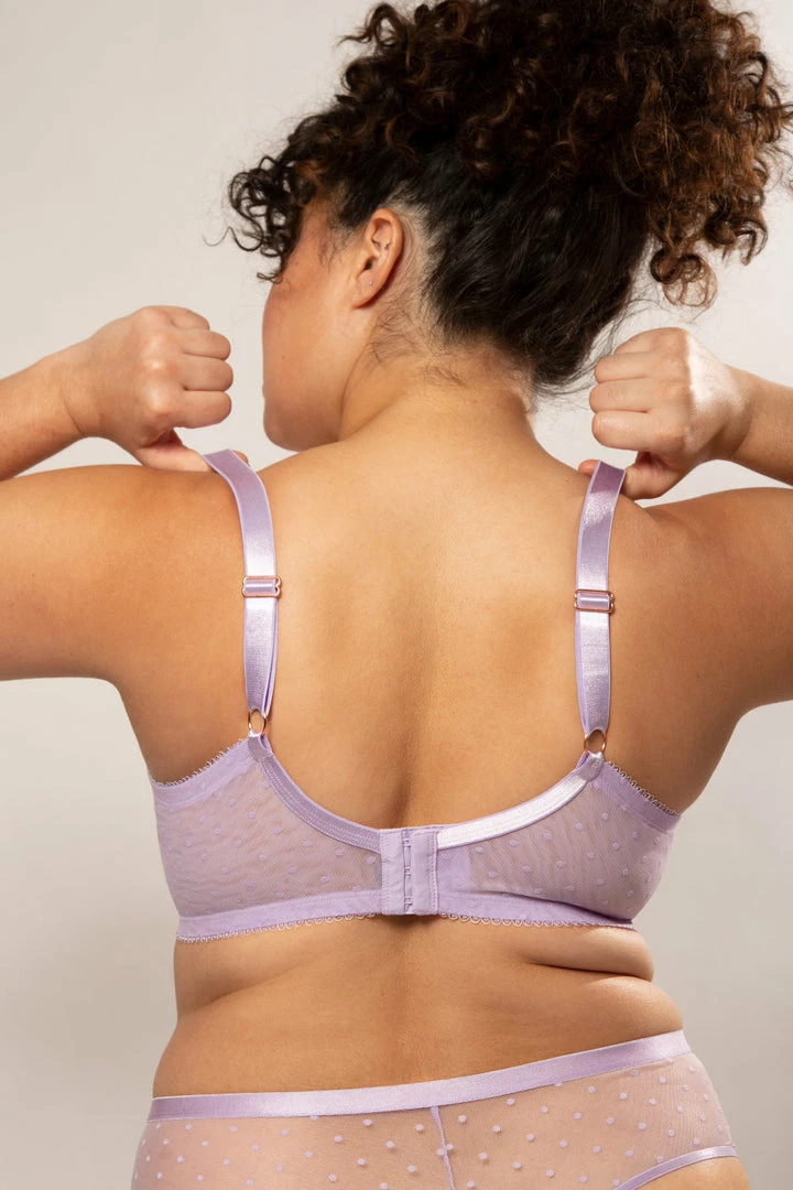 SAS Bras Plus Size Retro Lace & Mesh Unlined Underwire Bra | Lilac Iris 2 SAS Bras Plus Size Retro Lace & Mesh Unlined Underwire Bra | Lilac Iris