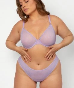 SAS Sheer Mesh Demi Underwire Bra | Lilac Iris Smooth Lace Bras