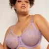 SAS Bras Plus Size Retro Lace & Mesh Unlined Underwire Bra | Lilac Iris