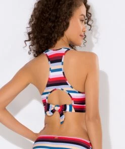 SAS Cut-Out Racerback Bikini Top | Rhumba Stripes