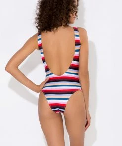 SAS Swimwear French Cut One Piece Swimsuit | Rhumba Stripes