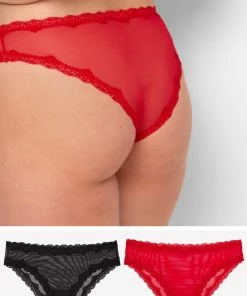 SAS Lace Trim Cheeky Panty 2 Pack | Crantastic/Black Hue Panties