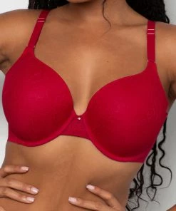 SAS Smooth Lace T-Shirt Bra | No No Red Smooth Lace