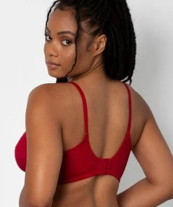 SAS Bras Sheer Mesh Demi Underwire Bra | No No Red Smooth Lace