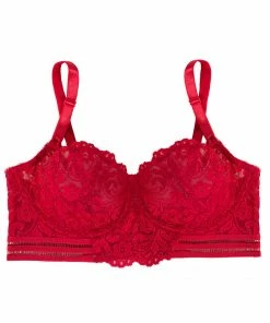 SAS Bras Signature Lace Unlined Underwire Longline Bra | No No Red