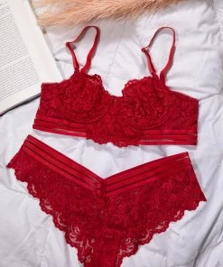 SAS Bras Signature Lace Unlined Underwire Longline Bra | No No Red