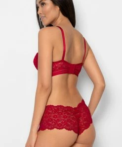 SAS Bras Signature Lace Unlined Underwire Longline Bra | No No Red