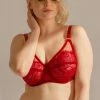 SAS Bras Plus Size Retro Lace & Mesh Unlined Underwire Bra | No No Red Lace