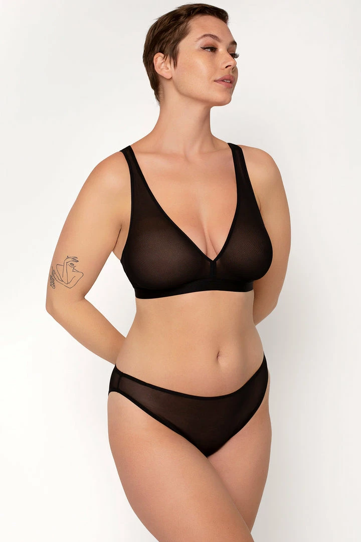 SAS Sheer Mesh Plunge Bralette | Black Hue Mesh Bras 5 SAS Sheer Mesh Plunge Bralette | Black Hue Mesh Bras