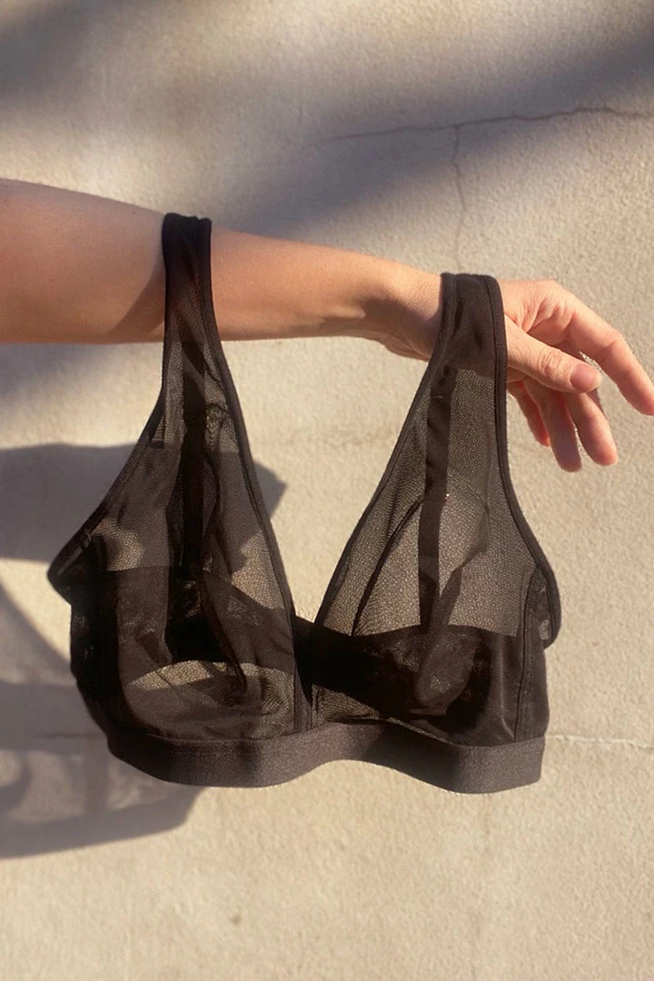 SAS Sheer Mesh Plunge Bralette | Black Hue Mesh Bras 9 SAS Sheer Mesh Plunge Bralette | Black Hue Mesh Bras