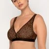 SAS Bras Sheer Mesh Plunge Bralette | Classic Leopard
