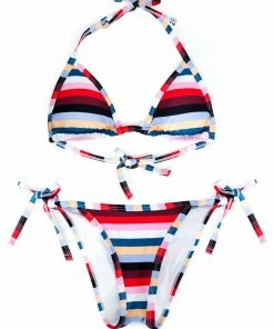 SAS Swimwear Triangle String Bikini Set | Rhumba Stripes