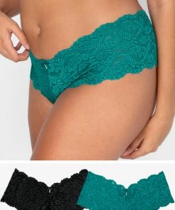 SAS Signature Lace Cheeky Panty 2 Pack | Fanfare/Black Hue