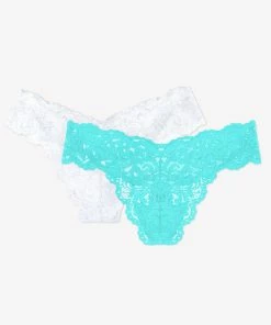 SAS Signature Lace Thong Panty 2 Pack | Blue Radiance/White Panties