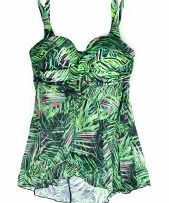 SAS Plus Size Tankinis Twist Bandeau Tankini Top | Lush Tropical