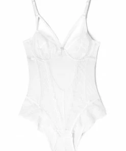 SAS Lace & Fishnet Bodysuit | White Mesh