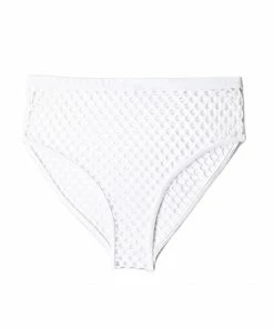 SAS Swimwear Fishnet High-Waisted Layering Bikini Bottom | White Fishnet