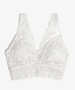 SAS Signature Lace Deep V Bralette | White Bras