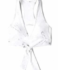 SAS Plus Size Bikini Tops Cut-Out Racerback Bikini Top | White Marble 11 SAS Plus Size Bikini Tops Cut-Out Racerback Bikini Top | White Marble