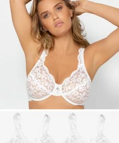 SAS Bras Signature Lace Unlined Underwire Bra 2 Pack | White