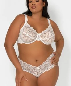 SAS Bras Plus Size Signature Lace Underwire Bra With Added Support | White Lace