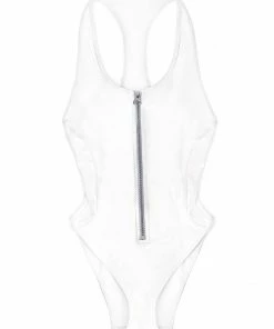 SAS Racerback One Piece Swimsuit | White Solid Swimwear