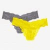 SAS Signature Lace Thong Panty 2 Pack | Cabana Banana/Anthracite Panties