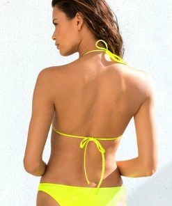 SAS Triangle String Bikini Top | Neon Yellow Swimwear