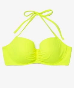 SAS Swimwear Swim Secret Halter Bikini Top | Neon Yellow