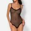 SAS Sheer Lace & Mesh Bodysuit | Black Dot Mesh
