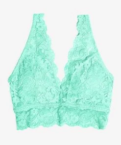 SAS Bras Signature Lace Deep V Bralette | Mint Chip