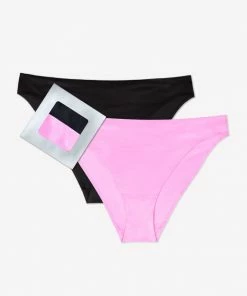 SAS Panties No-Show High Leg Panty 2 Pack | Black/ Light Violet