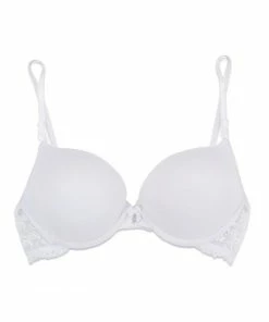 SAS Bras Add 2 Cup Sizes Push-Up Bra | White W Lace Wings